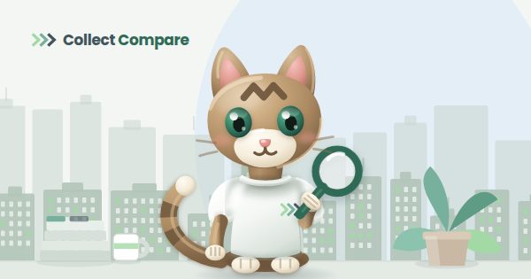 Tally the Tabby inspecting the market with a magnifying glass